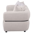 Coaster Jeanette 84-inch Fabric Upholstered Round Arm Sofa in Beige