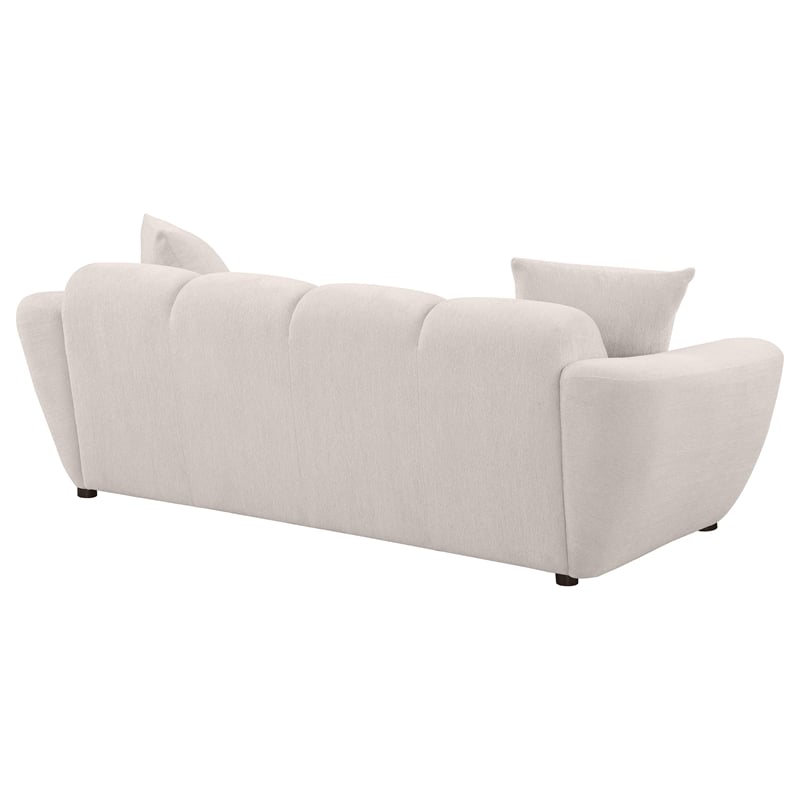 Coaster Destino Upholstered Chenille Splayed Arm Sofa in Beige