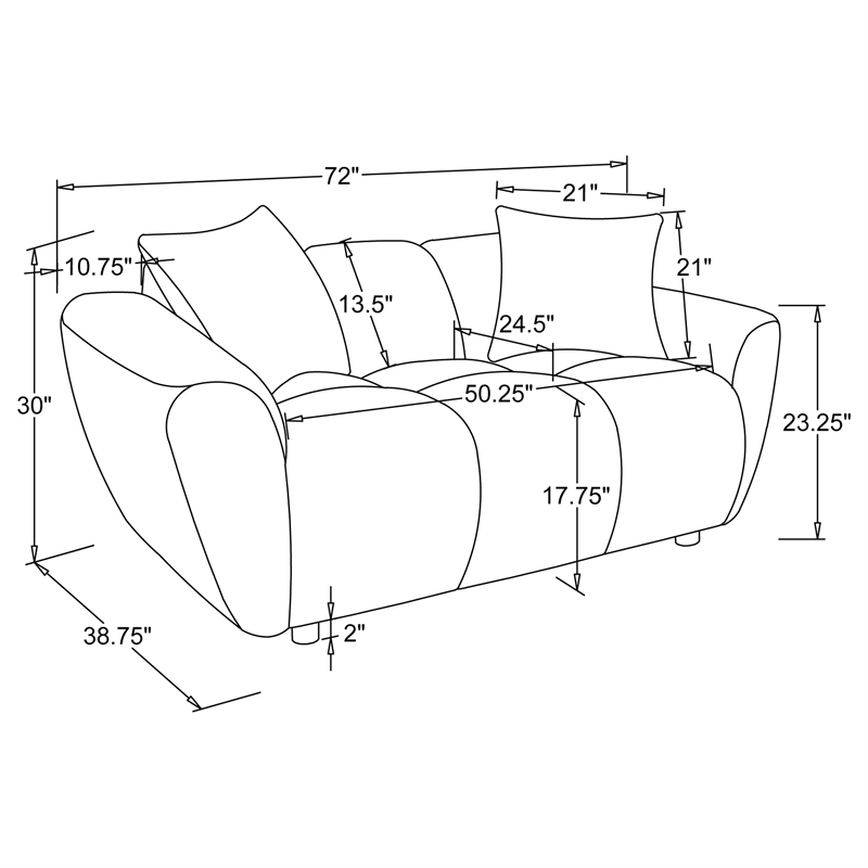 Coaster Destino 3-piece Upholstered Chenille Splayed Arm Sofa Set in Beige