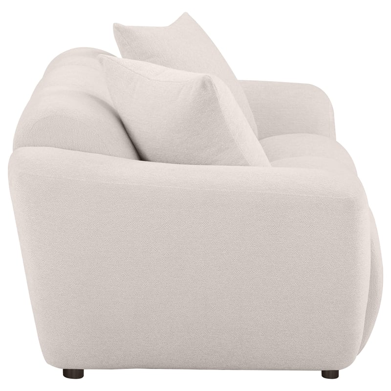 Coaster Destino Upholstered Chenille Splayed Arm Loveseat in Beige