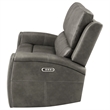 Coaster Brickston Faux Leather Triple Power Reclining Loveseat in Charcoal