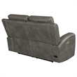 Coaster Brickston Faux Leather Triple Power Reclining Loveseat in Charcoal