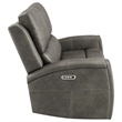 Coaster Brickston Faux Leather Triple Power Reclining Loveseat in Charcoal