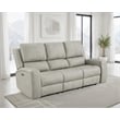 Coaster Brickston Faux Leather Triple Power Reclining Sofa in Gray