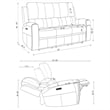 Coaster Brickston Faux Leather Triple Power Reclining Sofa in Gray