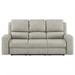 Coaster Brickston Faux Leather Triple Power Reclining Sofa in Gray