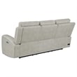 Coaster Brickston Faux Leather Triple Power Reclining Sofa in Gray