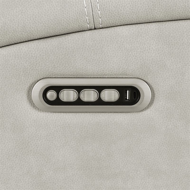 Coaster Brickston Faux Leather Triple Power Reclining Sofa in Gray