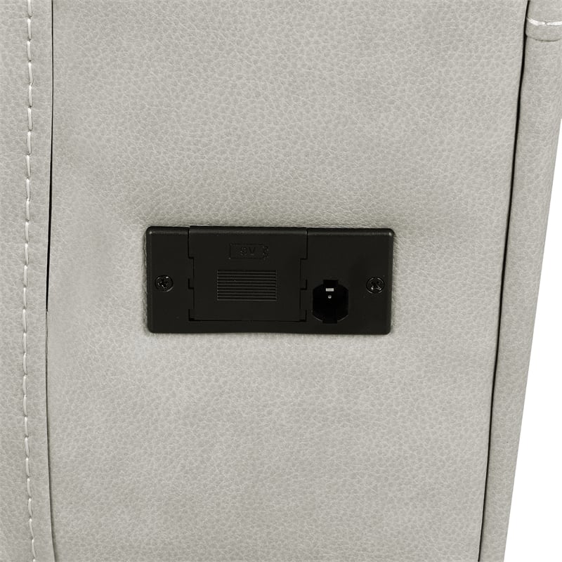 Coaster Brickston Faux Leather 3 PC Triple Power Reclining Sofa Set in Gray