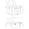 Coaster Brickston Faux Leather 3 PC Triple Power Reclining Sofa Set in Gray