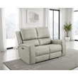 Coaster Brickston Faux Leather Triple Power Reclining Loveseat in Gray