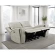 Coaster Brickston Faux Leather Triple Power Reclining Loveseat in Gray