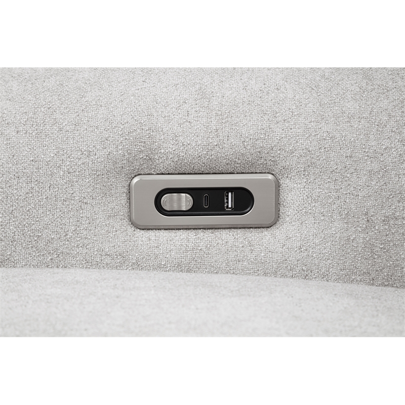 Coaster Sylmar Chenille Upholstered Power Reclining Loveseat in Dove Grey