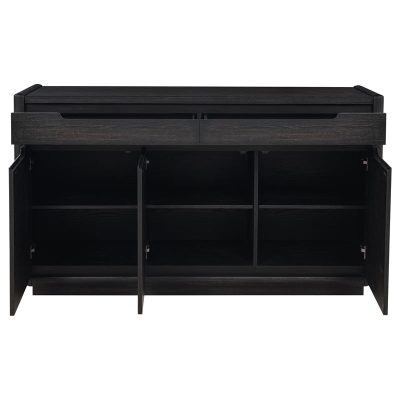 Coaster Leandro 2-Drawer Wood Dining Sideboard Server in Burnished Black