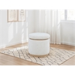 Coaster Remuda Upholstered Boucle Fabric Round Storage Ottoman in Ivory White