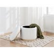 Coaster Remuda Upholstered Boucle Fabric Round Storage Ottoman in Ivory White