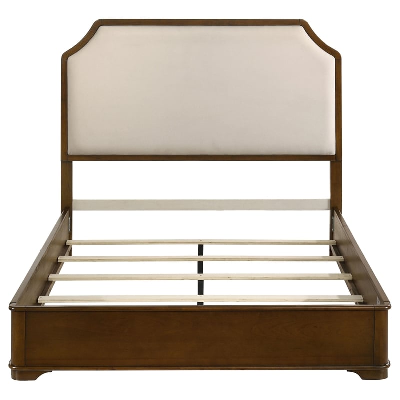 Coaster Garland Traditional Wood Queen Panel Bed in Cream/Brown Cherry