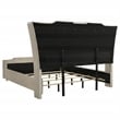 Coaster Lorient Upholstered Velvet Eastern King LED Wingback Bed in Ivory/Camel
