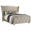 Coaster Lorient Upholstered Velvet Queen LED Wingback Bed in Ivory/Camel