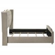Coaster Lorient Upholstered Velvet Queen LED Wingback Bed in Ivory/Camel