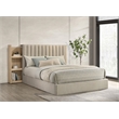 Coaster Arielle Fabric Eastern King Bookcase Panel Storage Bed in Light Oak/Tan
