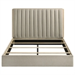 Coaster Arielle Fabric Eastern King Bookcase Panel Storage Bed in Light Oak/Tan