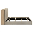 Coaster Arielle Fabric Queen Bookcase Panel Storage Bed in Light Oak/Tan