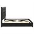 Coaster Medley Transitional Genuine Leather Eastern King Platform Bed in Black