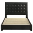 Coaster Medley Transitional Genuine Leather Queen Platform Bed in Black