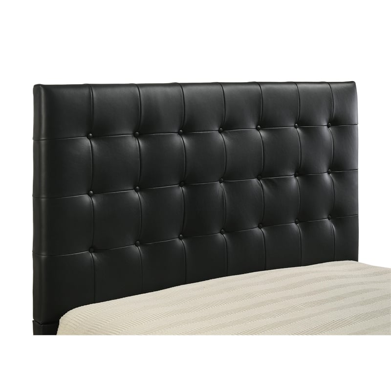 Coaster Medley Transitional Genuine Leather Queen Platform Bed in Black