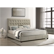 Coaster Medley Transitional Genuine Leather Eastern King Platform Bed in Tan