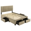 Coaster Wheatland 4-Drawer Fabric Upholstered Full Storage Bed in Brown