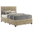 Coaster Wheatland 4-Drawer Fabric Upholstered Full Storage Bed in Brown