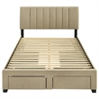 Coaster Wheatland 4-Drawer Fabric Upholstered Full Storage Bed in Brown