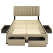 Coaster Wheatland 4-Drawer Fabric Upholstered Full Storage Bed in Brown