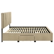 Coaster Wheatland 4-Drawer Fabric Upholstered Full Storage Bed in Brown