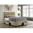 Coaster Wheatland 4-Drawer Fabric Upholstered Full Storage Bed in Brown