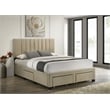 Coaster Wheatland 4-Drawer Fabric Upholstered Queen Storage Bed in Brown