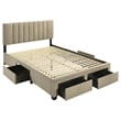 Coaster Wheatland 4-Drawer Fabric Upholstered Queen Storage Bed in Brown