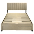 Coaster Wheatland 4-Drawer Fabric Upholstered Queen Storage Bed in Brown