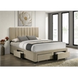 Coaster Wheatland 4-Drawer Fabric Upholstered Queen Storage Bed in Brown