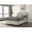 Coaster Marianna 4-Drawer Upholstered Velvet Full Storage Bed in Cream