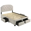 Coaster Marianna 4-Drawer Upholstered Velvet Full Storage Bed in Cream