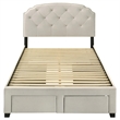Coaster Marianna 4-Drawer Upholstered Velvet Full Storage Bed in Cream