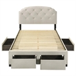 Coaster Marianna 4-Drawer Upholstered Velvet Full Storage Bed in Cream