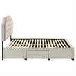 Coaster Marianna 4-Drawer Upholstered Velvet Full Storage Bed in Cream