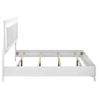 Coaster Cassia Wood/Faux Leather Eastern King LED Panel Bed in White High Gloss