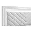 Coaster Cassia Wood/Faux Leather Queen LED Panel Bed in White High Gloss