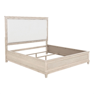 Coaster Pembroke 66&quot Coastal Wood Eastern King Panel Bed in Washed Oak/Cream