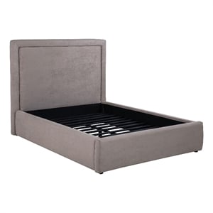 Coaster Lawson 55&quot Upholstered Fabric Full Platform Bed in Mushroom Gray